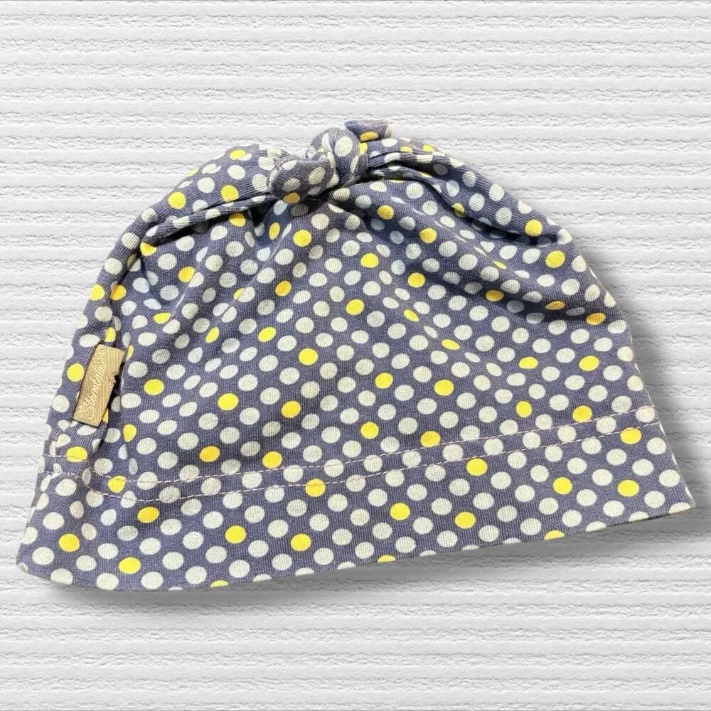 Sterntaler Baby Girl Cotton Beanie Hat 6-9M Blue Polka Dot Apple Sun European